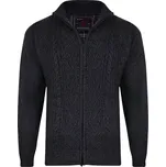 Velký pánský svetr na zip se stojáčkem Kam 77 tmavě šedý (7XL)