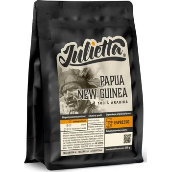 Káva Julietta Papua New Guinea Lamari – čerstvě pražená zrnková káva, 100% Arabika (250 g)