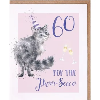 Narozeninové přání "60 Pop the Purr-secco" - Kočka