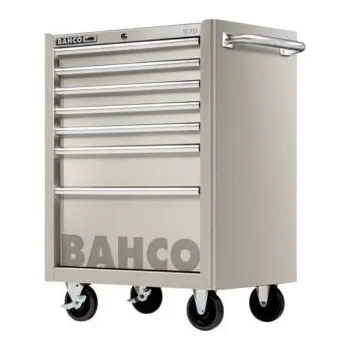 Pojízdná skříňka 7zásuvková na kolečkách, Nerezová ocel, výška: 860mm x 580mm, délka: 780mm Bahco