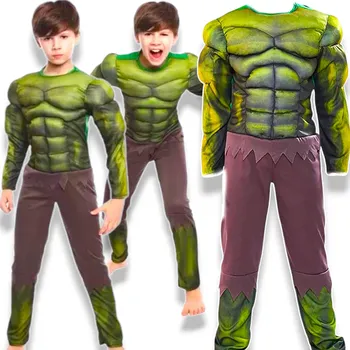 Karnevalový kostým HULK KOSTÝM PRO CHLAPCE NA PLES, KARNEVAL, PÁRTY KOSTÝM VELIKOST M 110-116