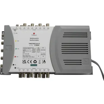 Anténní redukce Triax TMS/CKR 5x16 S rozdělovač satelitního signálu Vstupy (vícenásobný spínač): 5 (4 SAT/1 terestrický) Počet účastníků: 16