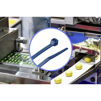 Stahovací páska TRU COMPONENTS TC-12533344 stahovací pásky 150 mm 3.6 mm modrá Kov detekovatelný 100 ks