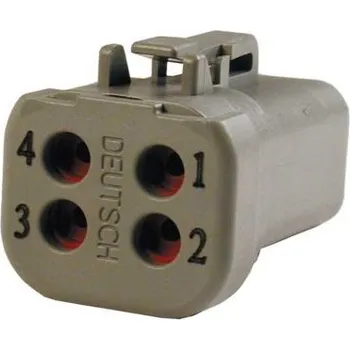 Elektrický konektor Automobilový konektor, počet kontaktů: 4 barva Šedá, Samec, řada: DTP, IP68, počet řad: 2