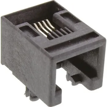 Elektrický konektor Konektor RJ12, počet cest: 6P/6C, pravoúhlý, Průchozí otvor, Samice, RJ12 UTP, číslo řady: 95501 Molex