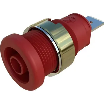 Krokosvorka SKS Hirschmann SEB 2620 F6,3 Ni rot bezpečnostní vestavná zásuvka 4 mm červená 1 ks