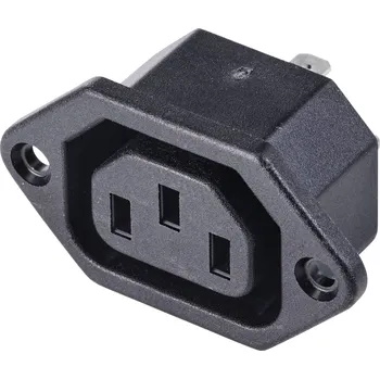 Elektrická zásuvka TRU COMPONENTS TC-10475844 IEC zástrčka C13/C14 C8 zásuvka, vestavná vertikální Počet kontaktů: 3 10 A černá 1 ks