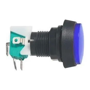 Tlačítko PBS-32, ON-(ON) 1p.250V/10A modré, prosvětlené