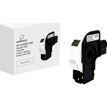 Tiskárna štítků Renkforce etikety v roli kompatibilní náhradní Brother DK-11204 54 x 17 mm papír bílá 400 ks standardní univerzální etikety RF-6027496