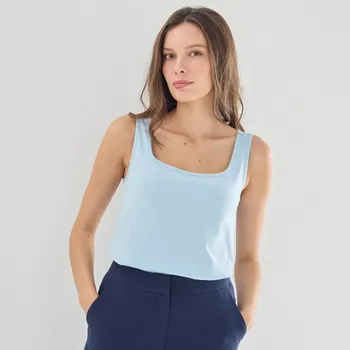Top se čtvercovým výstřihem a úzkými ramínky nebeská modrá 46/48