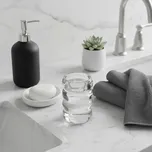 Skleněný koupelnový hrnek tmavě šedy KLEINE WOLKE Verro