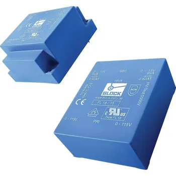 Transformátor BLOCK FL 24/9 plochý transformátor 2 x 115 V/AC 2 x 9 V/AC 24 VA