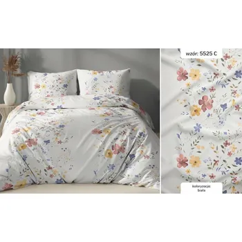 Povlečení Povlečení bavlněné 160x200 krémová barevná květina se zapínáním na zip KARO