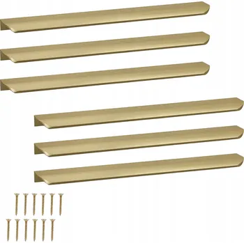 Nábytkové kování Nábytková Úchytka Hranová Moderní Hliníková Zlatá Matná 340 mm 4 kusů