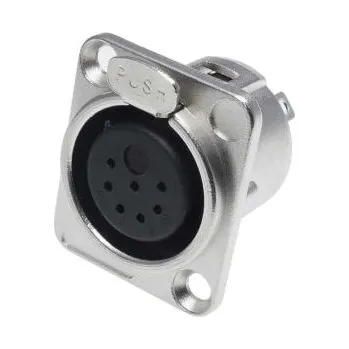 Elektrická zásuvka Konektor XLR, Samice, počet kontaktů: 7, orientace těla: přímý, Montáž na panel, 50 V