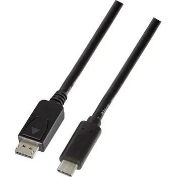 Audio kabel LogiLink USB-C® / DisplayPort kabelový adaptér USB-C ® zástrčka, Konektor DisplayPort 1.80 m černá UA0335 Kabel pro displeje USB-C®