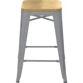 Barová židle Barová Židle Home Select stříbrný, 77 cm, dřevo