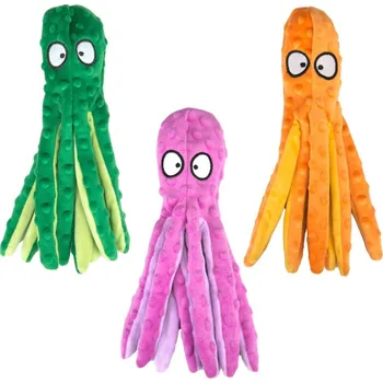 Hračka pro psa Chobotnice pískací plyš 33 cm, barva fialová ( 1 kus)