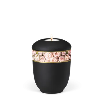 Smuteční dekorace Keramická miniurna Royal Black - Růže