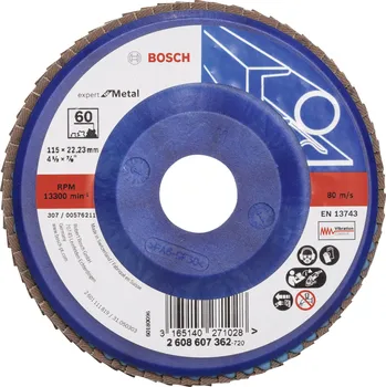 Brusný kotouč Bosch Accessories 2608607362 X551 vějířovitý brusný kotouč Průměr 115 mm Ø otvoru 22.33 mm Zrnitost 60 ocel 1 ks