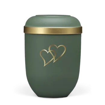 Smuteční dekorace Ekologická urna Velvet Heart - Olivová