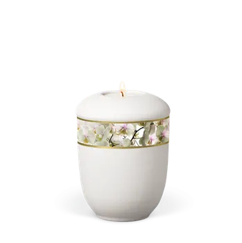 Smuteční dekorace Keramická miniurna Royal White - Orchidej