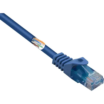 Datový kabel Renkforce RF-5043862 RJ45 síťové kabely, propojovací kabely CAT 5e U/UTP 0.50 m modrá s ochranou, bez halogenů 1 ks