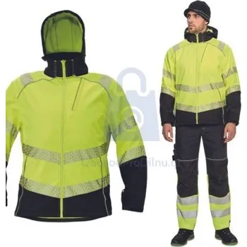 pracovní bunda Bunda pracovní softshellová KNOXFIELD PROFI HV, CERVA žlutá, 4XL, balení 1 ks