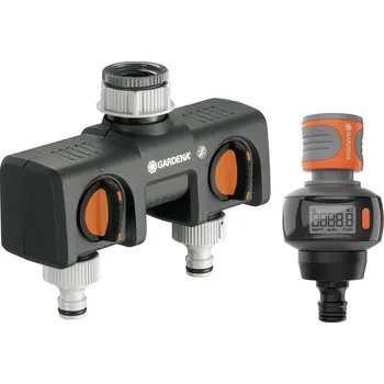 GARDENA 4064161326450 2cestný rozdělovač rychlospojka, 30,3 mm (1) vnitřní závit, 24,2 mm (3/4) vnitřní závit s regulačním ventilem