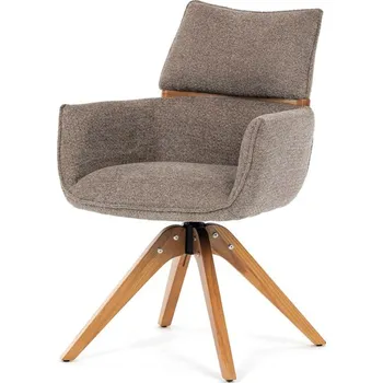 Jídelní židle Elegantní béžová jídelní židle DCH-D1348 CRM2 s masivními jasanovými nohami Barva: Hnědá