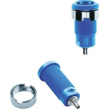 Elektrická zásuvka Banánek 24A 1kV Zelená Samice Mosaz 27mm