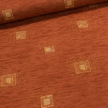 Potahová látka 13075 tmavě oranžová/kostky 1,4/1 m