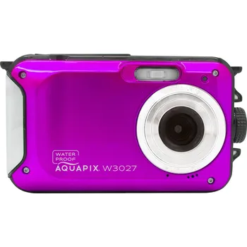 Digitální kompakt Easypix W3027-P Wave PINK digitální fotoaparát 30 Megapixel růžová brašna, akumulátor stabilizace obrazu, vodotěsný do 3 m, Full HD videozáznam, s vestavěným