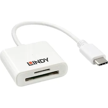 Příslušenství pro datový nosič LINDY 43185 externí čtečka paměťových karet microSD, SD, USB 3.2 (Gen 1x1) bílá