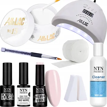 Lak na nehty Sada na nehty Babyboomer Lesk 9v1 UV Lampa Gel Báze Top Coat + Příslušenství