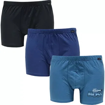 Boxerky 3 Pack pánských boxerek Andrie The Boss PS 5973 černá, navy, petrol