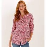 Tunikové tričko s potiskem a dlouhými rukávy bílá/malinová 50