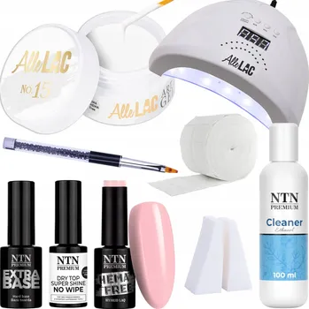 Lak na nehty Sada na nehty Babyboomer Lesk 9v1 UV Lampa Gel Báze Top Coat + Příslušenství