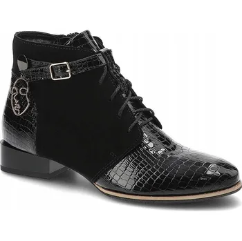 Dámské kozačky Kotníkové Kotníkové Boty Maciejka 5743A-20, černé kožené, vel. 37