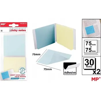 Samolepící bloček Průhledné samolepicí bločky 75x75mm 2x30ks
