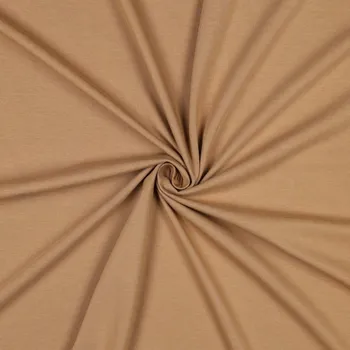 BIO bavlněný úplet jednolíc camel 200 g/m2 - PŘEDOBJEDNÁVKA
