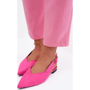 Dámské baleríny Baleríny s Zlatým Přezkou Eco Semišové Růžové Palerra 37
