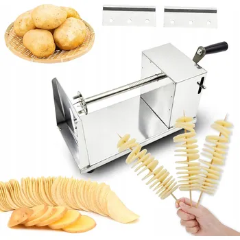 Kráječ zeleniny PROFESIONÁLNÍ STROJEK NA SPIRÁLOVÉ BRAMBORY, CHIPSY A HRANOLKY, 3 NOŽE