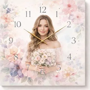Hodiny Hodiny z vlastní fotografie – květiny 1 - 20x20 cm / Plast / Klasický