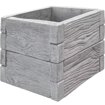 Vyvýšený záhon Betonový vyvýšený záhon - 0,5 x 0,5 x 0,5 m - dřevo
