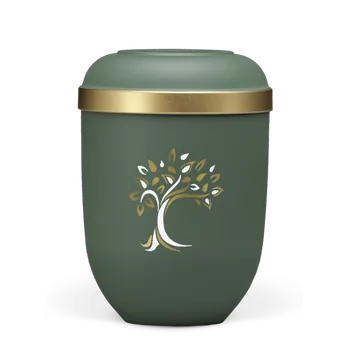 Smuteční dekorace Ekologická urna Velvet Baum - Olivová