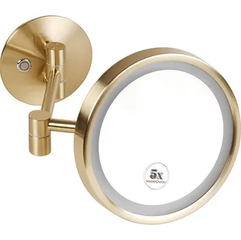 Koupelnový nábytek Bemeta Kosmetické zrcátko, ø 200 mm, s LED osvětlením, mat, zlatá light 170101149