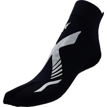 R-EVENGE Ponožky pool 1 finger pro dospělé, černé stříbro se stříbrným vláknem 42/45 ČERNÁ|ŠEDÁ