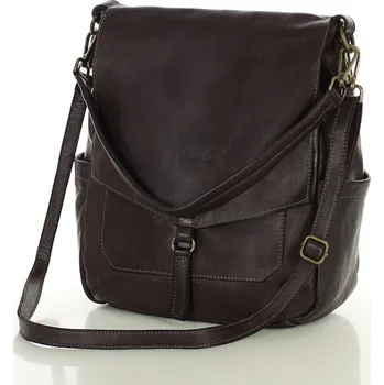 Kabelka Marco Mazzini Pohodlná dámská kabelka přes rameno pravá kůže MAZZINI; káva