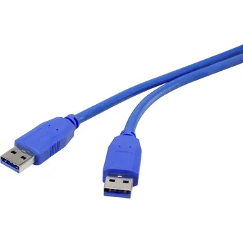 elektrický kabel Renkforce USB kabel USB 3.2 Gen1 USB-A zástrčka 0.50 m modrá pozlacené kontakty RF-4369443
